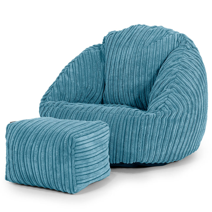 Puf para Niños Bubble 1-3 años - Pana Clásica Egeo Azul 02