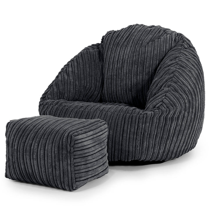 Puf para Niños Bubble 1-3 años - Pana Clásica Negro 02