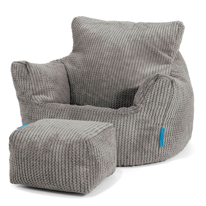 Puff Sillón para niños 1-3 años - Pompón Carbón Gris 02