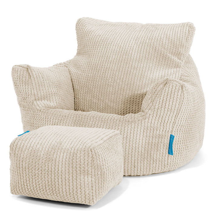 Puff Sillón para niños 1-3 años - Pompón Crema 02