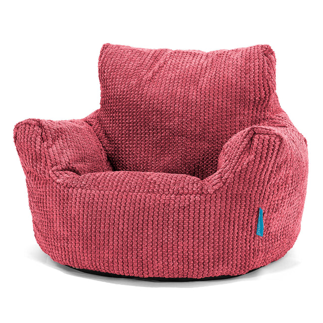 Puff Sillón para niños 1-3 años - Pompón Rojo pastel 01