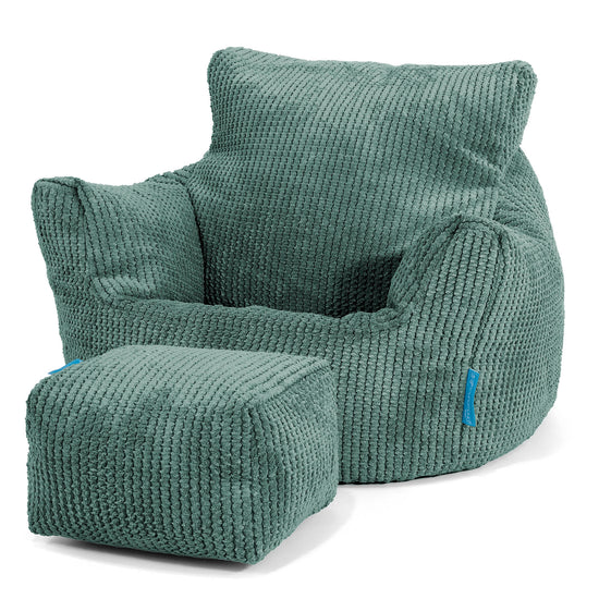 Puff Sillón para niños 1-3 años - Pompón Verde Musgo 02