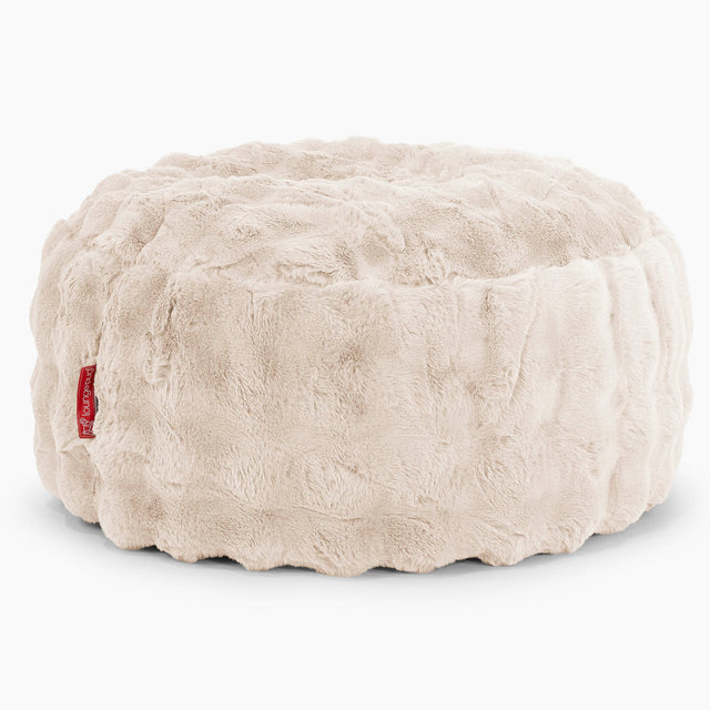 Puff Taburete - Piel Sintética de Burbuja Crema 01