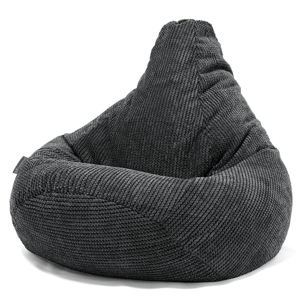 Silla De Juego Puf - Pompón Negro 01