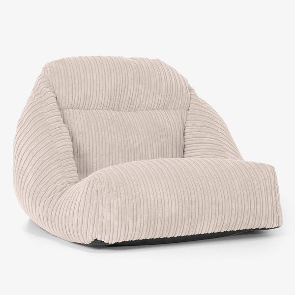 Silla Puff de Suelo Aya - Pana Clásica Marfil 01