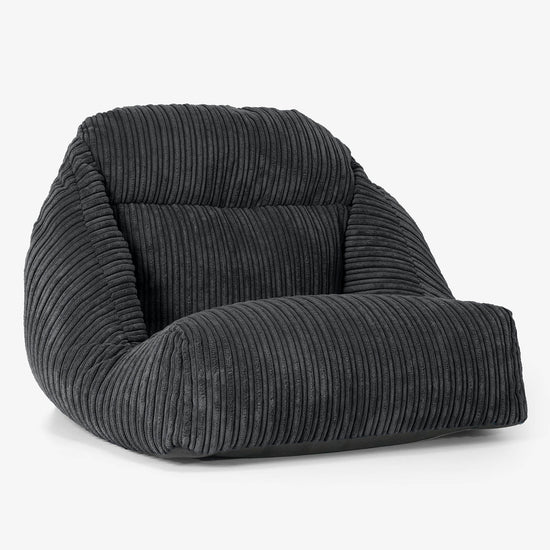Silla Puff de Suelo Aya - Pana Clásica Negro 01