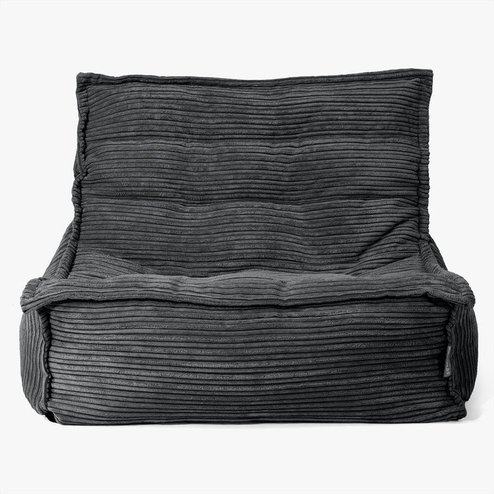 Silla Puff de Suelo Oliver - Pana Clásica Negro 02