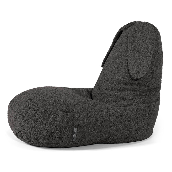 Silla Puff Infantil Animal Conejo de 2 a 6 años - Boucle Grafito 02