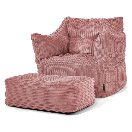 Sillón Puff Victor - Pana Clásica Durazno 02