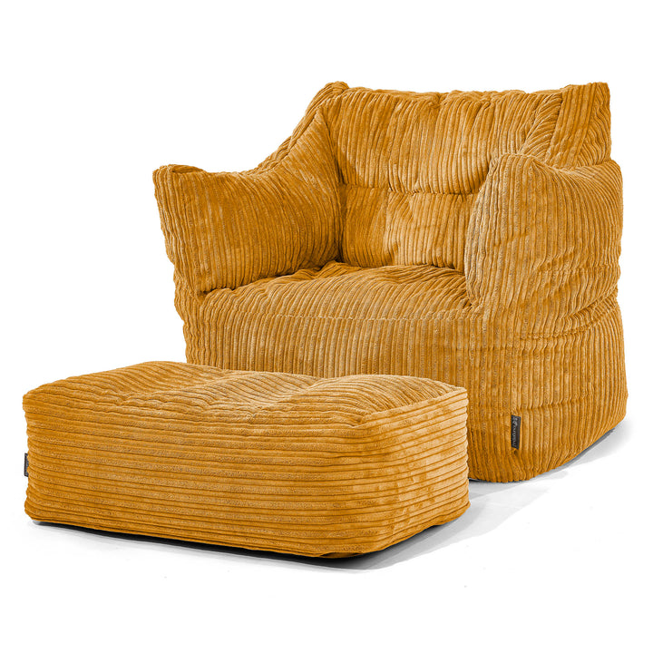 Sillón Puff Victor - Pana Clásica Miel Dorada 02