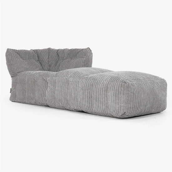 Sofá Modular Puf, Sección Chaise Derecha - Pana Clásica Grafito 01