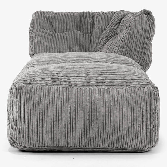 Sofá Modular Puf, Sección Chaise Derecha - Pana Clásica Grafito 02