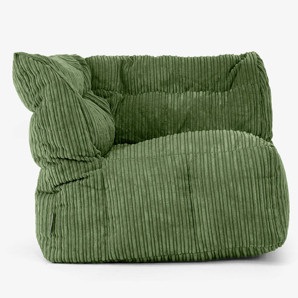 Sofá Modular Puf, Sección Esquina Izquierda - Pana Clásica Bosque Verde