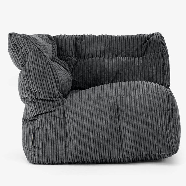 Sofá Modular Puf, Sección Esquina Izquierda - Pana Clásica Negro