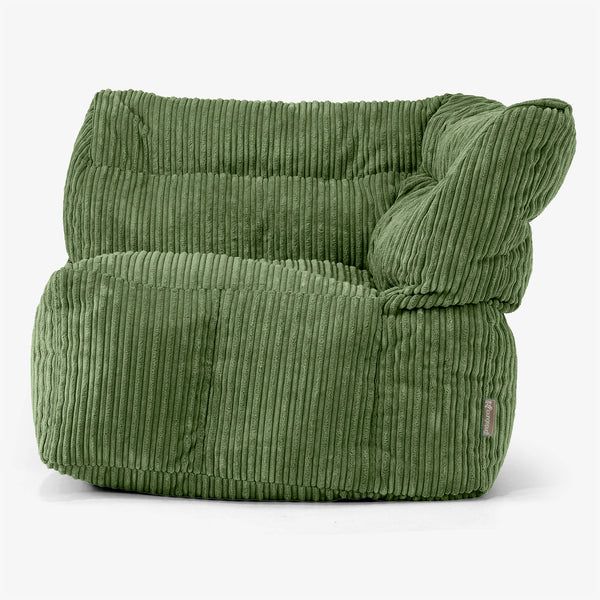 Sofá Modular Puf, Sección Esquina Derecha - Pana Clásica Bosque Verde
