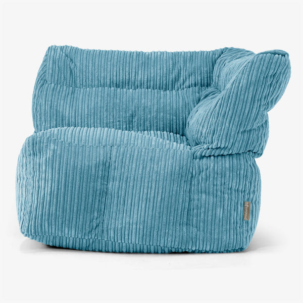 Sofá Modular Puf, Sección Esquina Derecha - Pana Clásica Egeo Azul