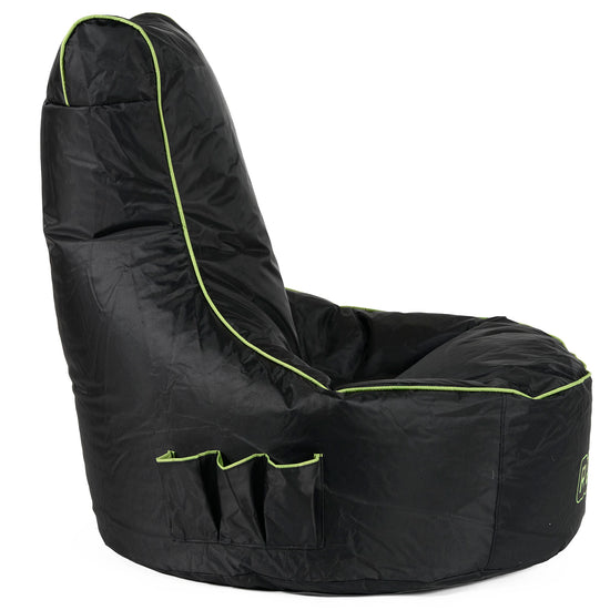 Puff Gaming Estilo Asiento de Coche - Negro / Verde 03