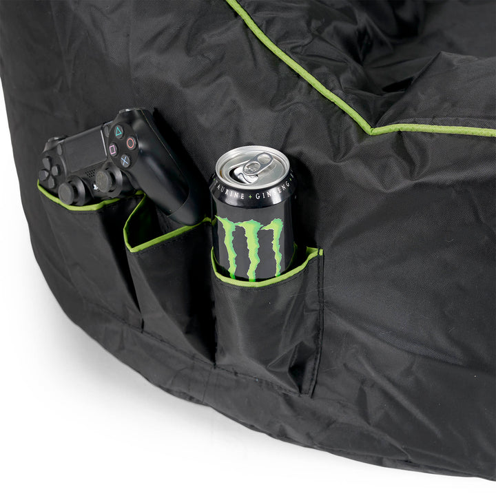 Puff Gaming Estilo Asiento de Coche - Negro / Verde 07