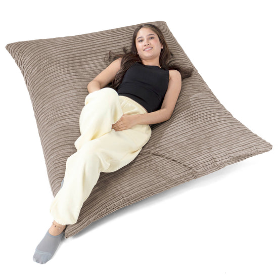 Puff Gigante Cama XL - Pana Clásica Marrón empolvado 02