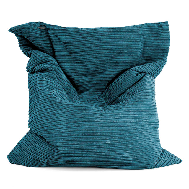 Puff Gigante Cama XL - Pana Clásica Turquesa 01