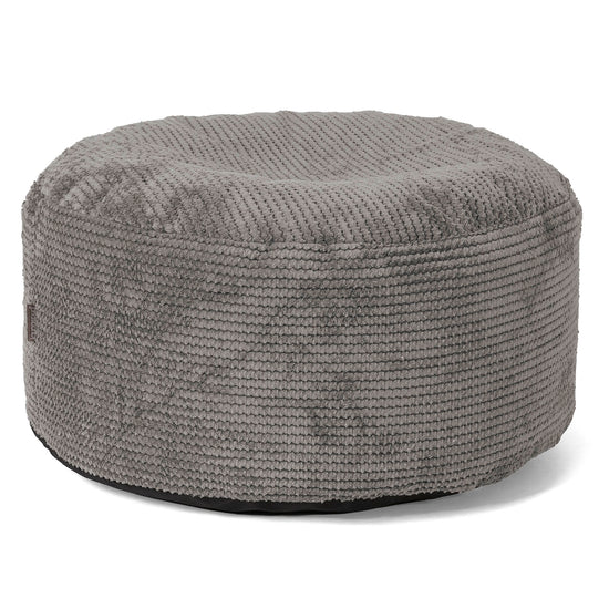 Reposapiés Gigante Redondo - Pompón  Carbón Gris 01