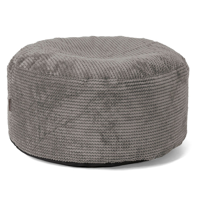 Reposapiés Gigante Redondo - Pompón  Carbón Gris 01