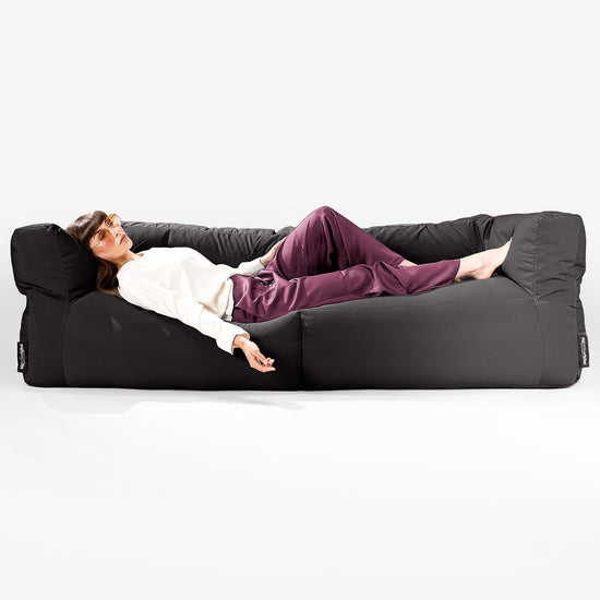 Big Bertha Original, SoleiStorm™ Ultra 2000 h+ Puf Sofá 3 plazas, Olefin Negro