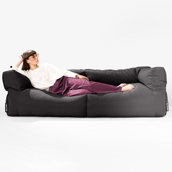 Big Bertha Original, SoleiStorm™ Ultra 2000 h+ Puf Sofá 3 plazas, Olefin Negro