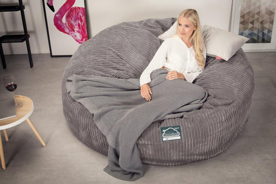Lounge Pug, CloudSac 3000 XXL, Sofá Puf Viscoelástico King Sized, Pana Clásica Grafito