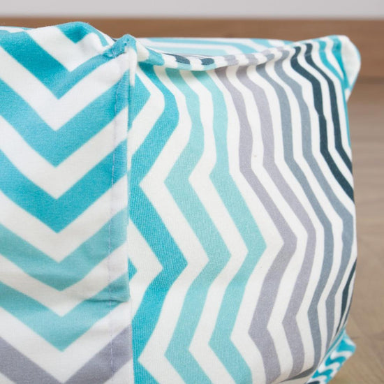 LOUNGE PUG - Puff Gigante Cama XL - Estampado Geométrico  Chevron Turque