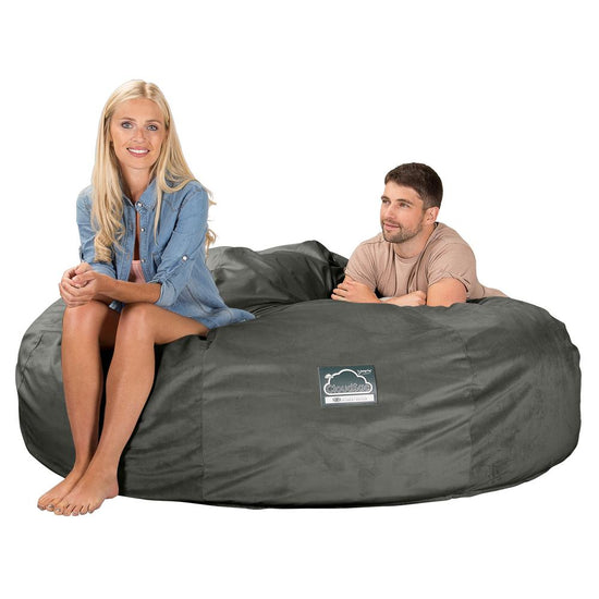 Lounge Pug, CloudSac 3000 XXL, Sofá Puf Viscoelástico King Sized, Terciopelo Grafito