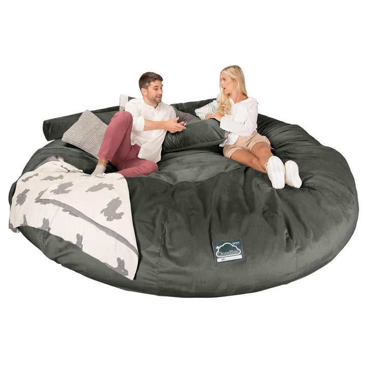 Lounge Pug, CloudSac 5000 XXXXXL, Sofá Puf Viscoelástico Titánico, Terciopelo Grafito