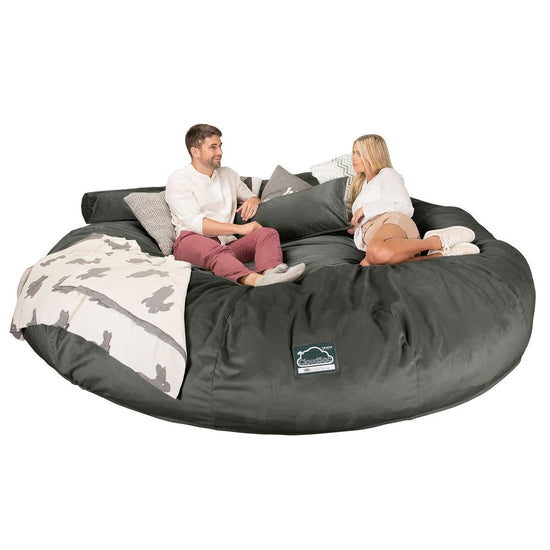 Lounge Pug, CloudSac 5000 XXXXXL, Sofá Puf Viscoelástico Titánico, Terciopelo Grafito