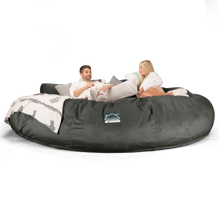 Lounge Pug, CloudSac 5000 XXXXXL, Sofá Puf Viscoelástico Titánico, Terciopelo Grafito