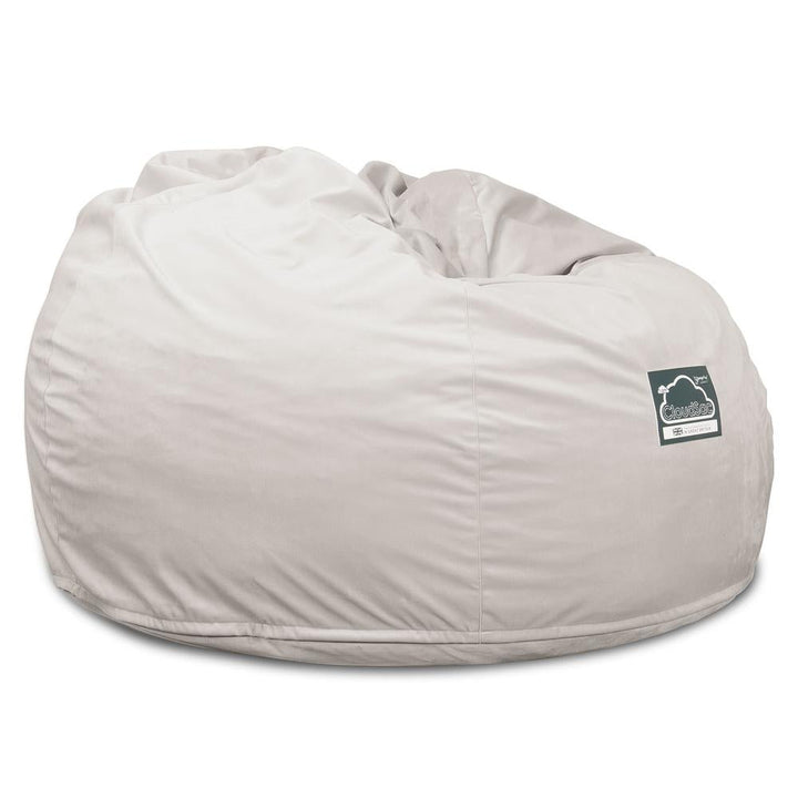 Lounge Pug, CloudSac 510 XL, Puf Viscoelástico Extra Grande, Terciopelo Plata