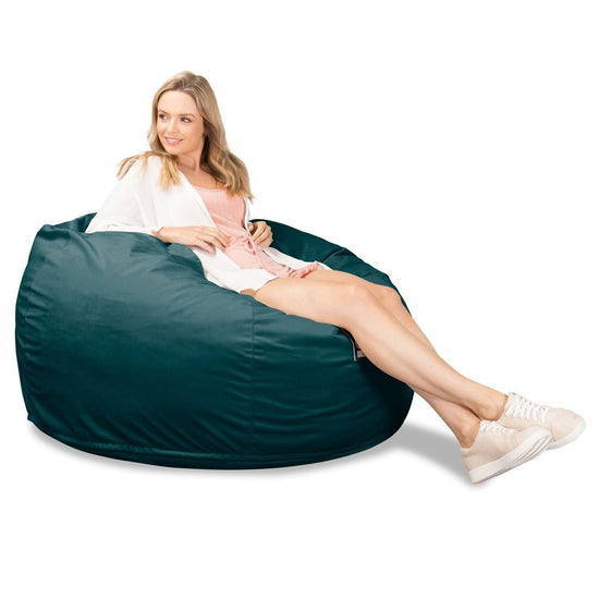 Lounge Pug, CloudSac 510 XL, Puf Viscoelástico Extra Grande, Terciopelo Turquesa