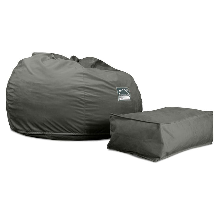 Lounge Pug, CloudSac 510 XL, Puf Viscoelástico Extra Grande, Terciopelo Grafito