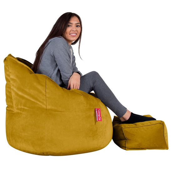 LOUNGE PUG, Puff Silla 'Abrazo', Terciopelo - Oro