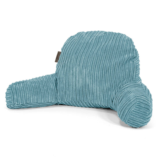 Almohada de Lectura de Alto Soporte - Pana Clásica Egeo Azul 01