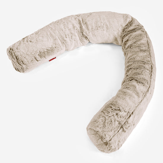 Almohada Gigante para Sofás XL - Piel de Conejo Sintética Marrón Dorado 01