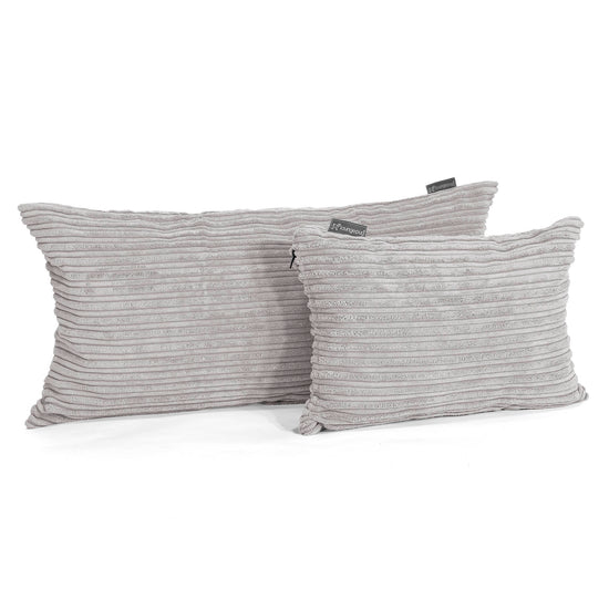 Fundas de Almohada Gigante 40 x 80cm - Pana Clásica Aluminio Plata 0