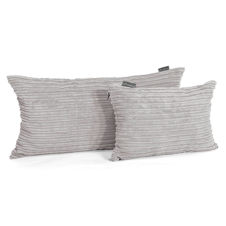 Fundas de Almohada Gigante 40 x 80cm - Pana Clásica Aluminio Plata 0