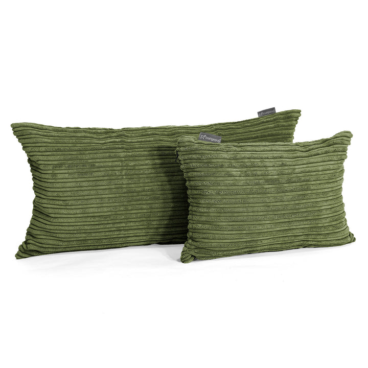 Fundas de Almohada Gigante 40 x 80cm - Pana Clásica Bosque Verde 0