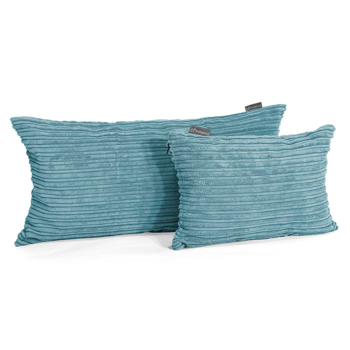 CloudSac 50 Almohada Gigante Viscoelástica 40 x 80cm - Pana Clásica Egeo Azul 