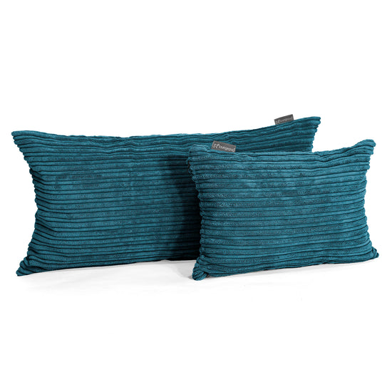 CloudSac 50 Almohada Gigante Viscoelástica 40 x 80cm - Pana Clásica Turquesa 