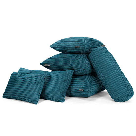 CloudSac 50 Almohada Gigante Viscoelástica 40 x 80cm - Pana Clásica Turquesa 