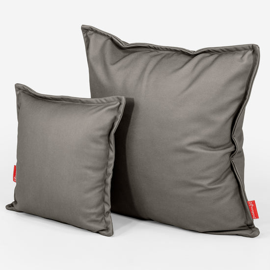 Fundas de Cojín 47 x 47cm - Cuero Vegano Gris 02