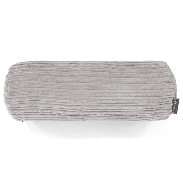 Fundas de Cojín Cilíndrico 20 x 55cm - Pana Clásica Aluminio Plata 01