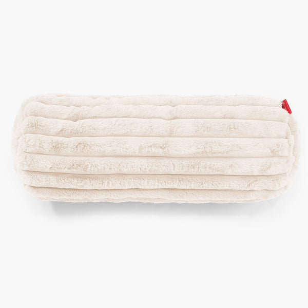 Fundas de Cojín Cilíndrico 20 x 55cm - Pana de Felpa Ultra Crema 01