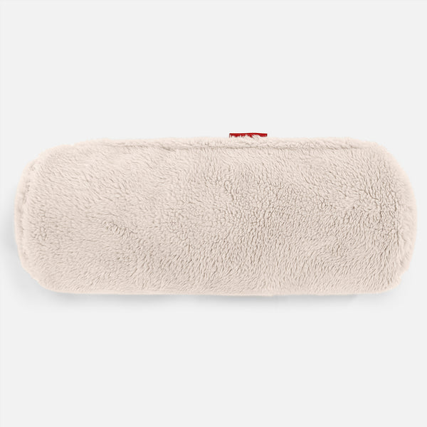 Cojín Cilíndrico 20 x 55cm - Piel de Osito Sintética Crema 01